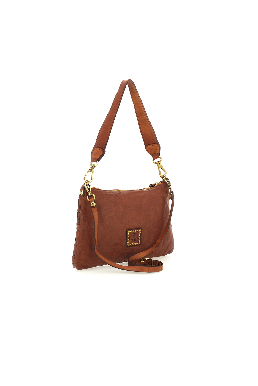 CARLA M COGNAC WOVEN shoulder bag by Campomaggi