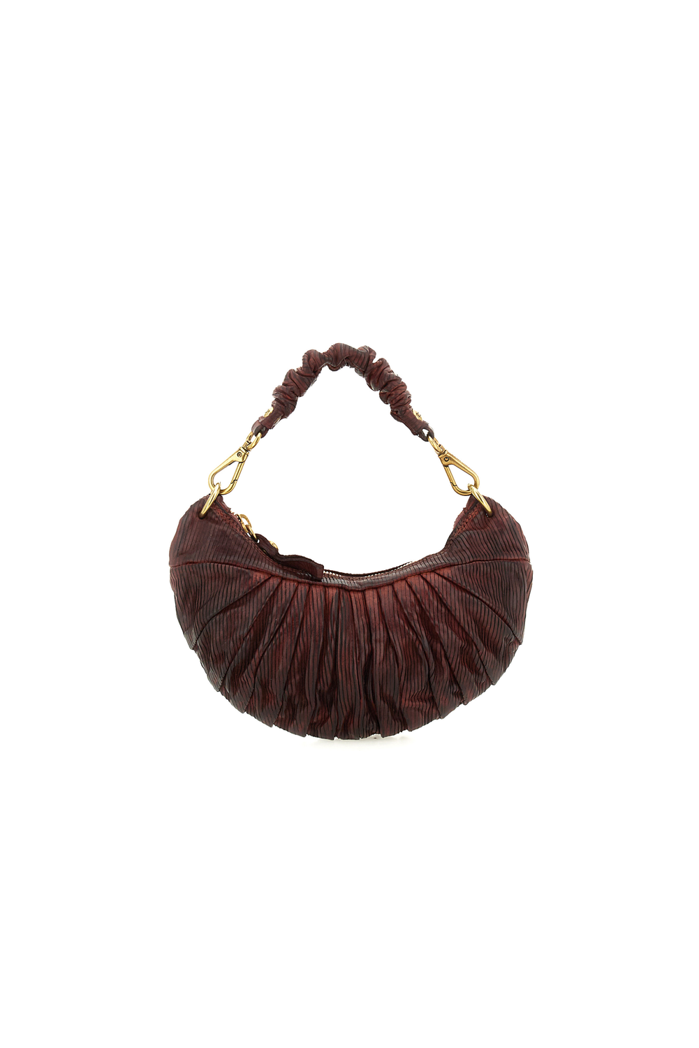 LUNA XS BURGUNDY PLEATED shoulder bag by Campomaggi