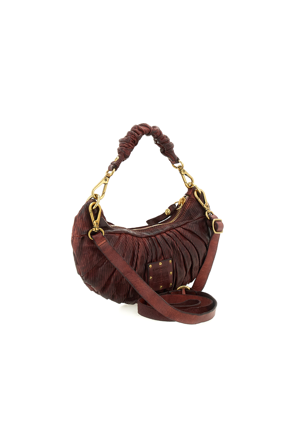 LUNA XS BURGUNDY PLEATED shoulder bag by Campomaggi