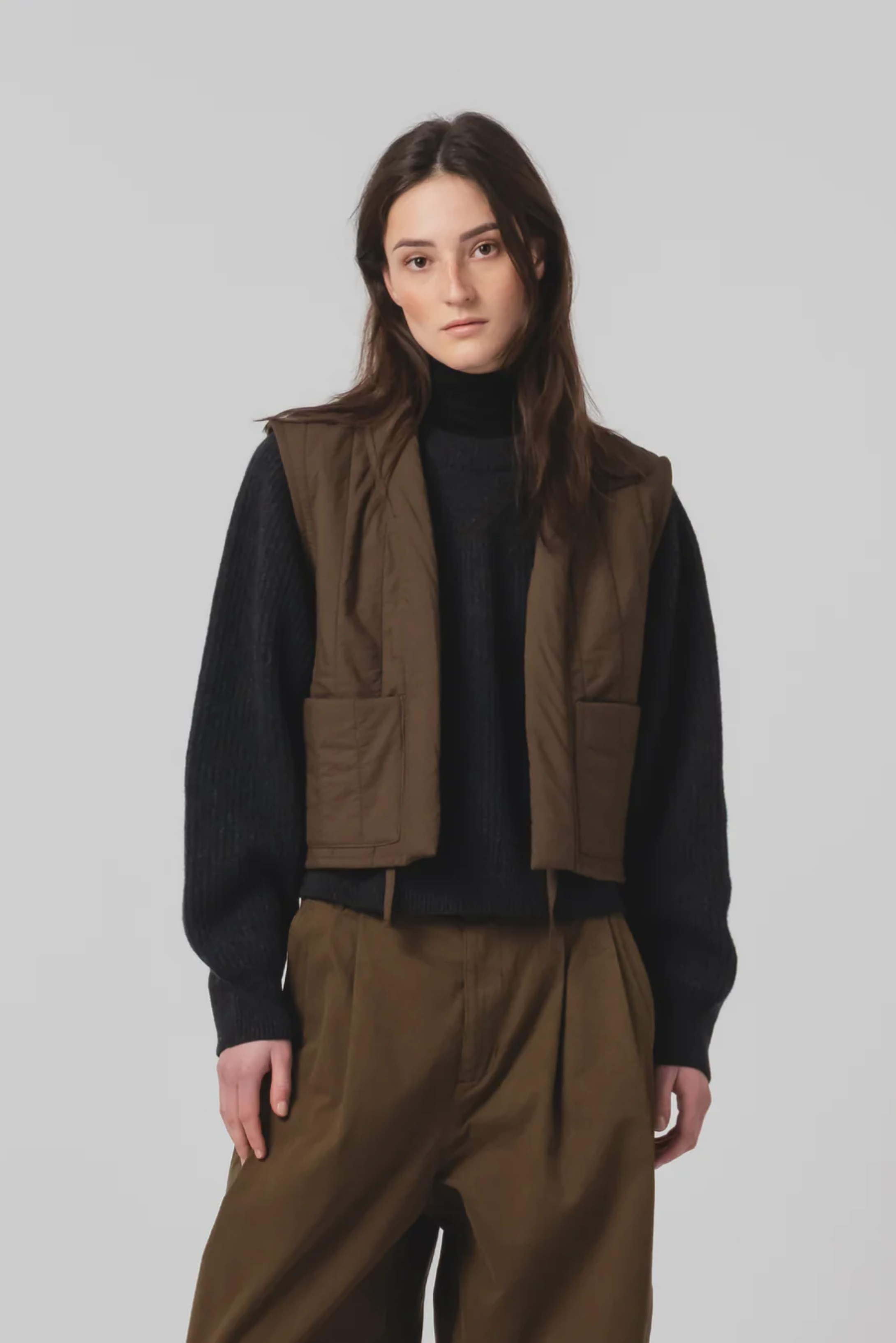 CORK QUILTED JAVA BROWN Vest by Eat Dust