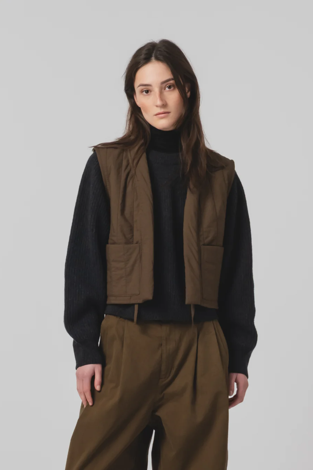 CORK QUILTED JAVA BROWN Vest by Eat Dust