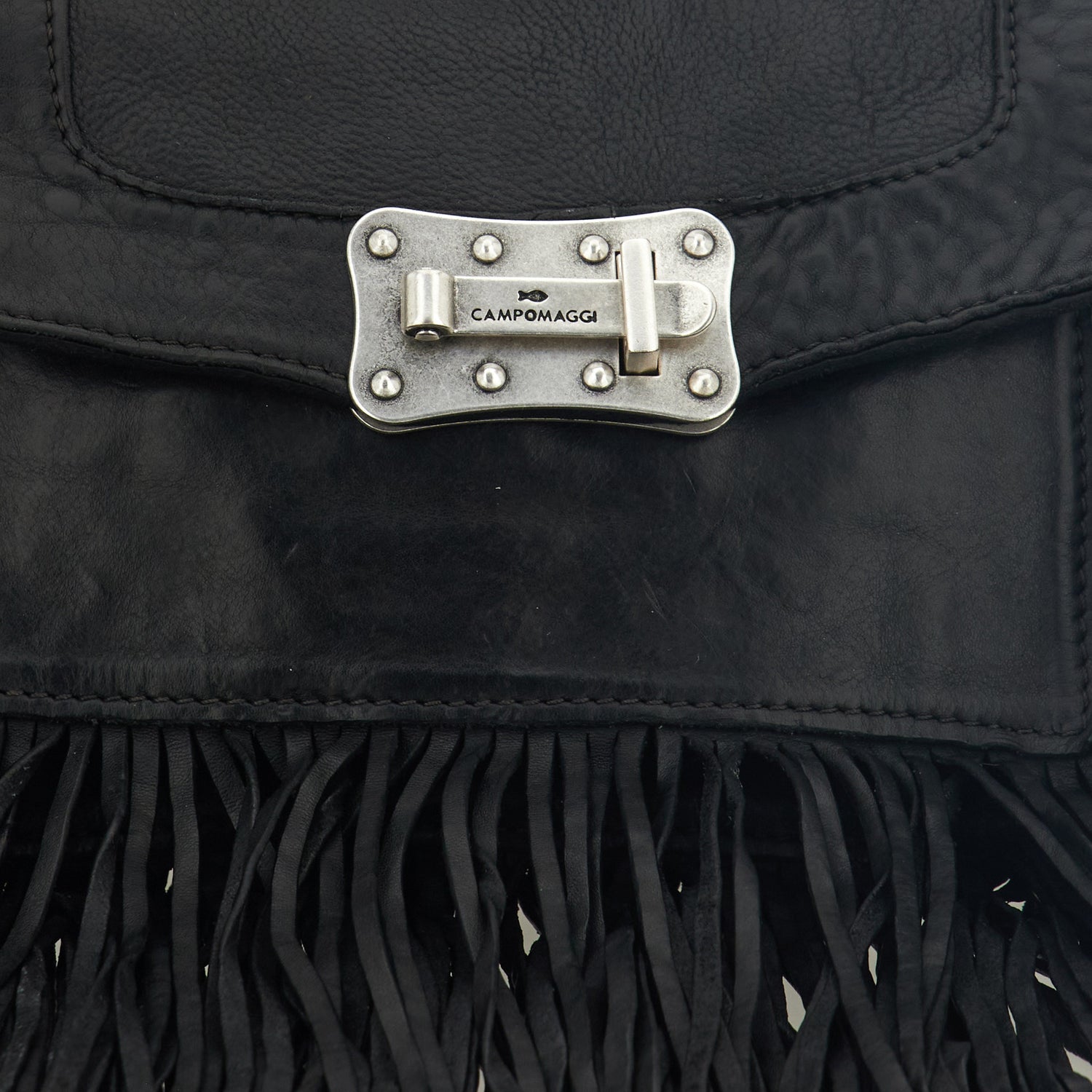 AGNESE BLACK FRINGED shoulder bag by Campomaggi
