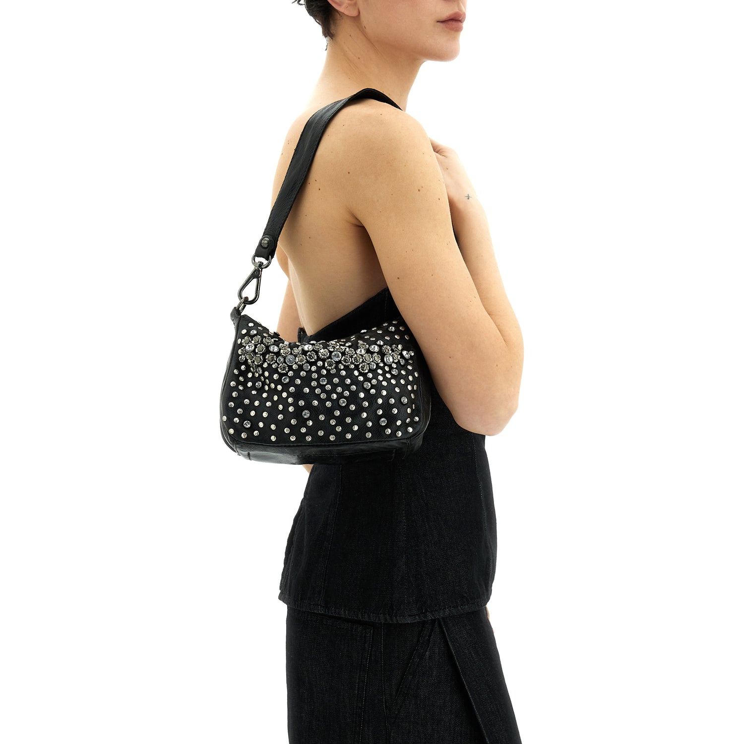 TILDE BLACK EMBELLISHED shoulder bag by Campomaggi
