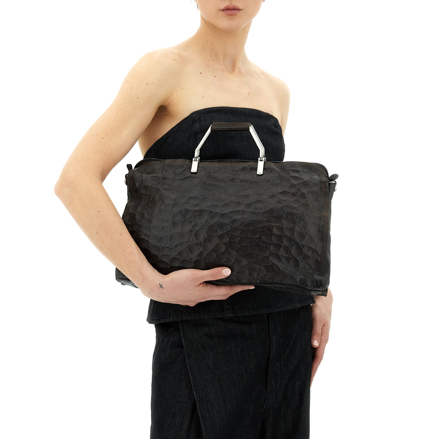 GIUDITTA L CROCODILE handle bag by Campomaggi