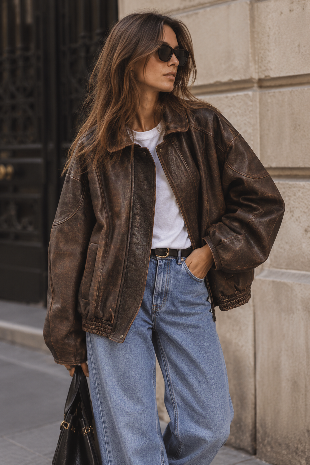 MEXI LEATHER BOMBER by Clan Upstairs Private Label