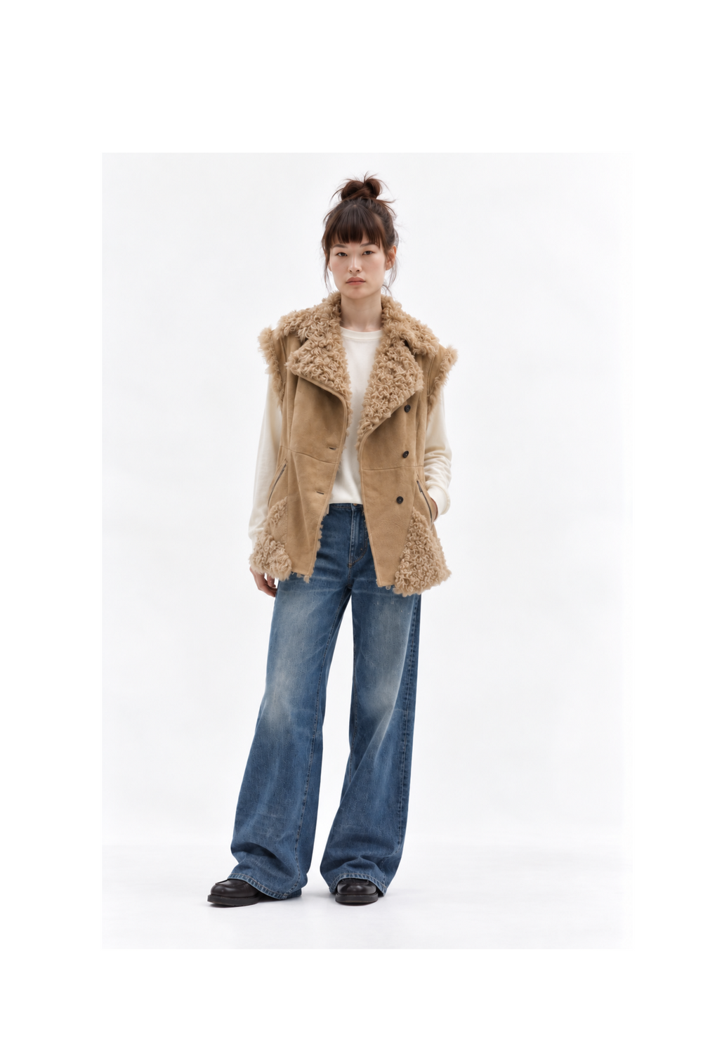 Shearling gilet by High