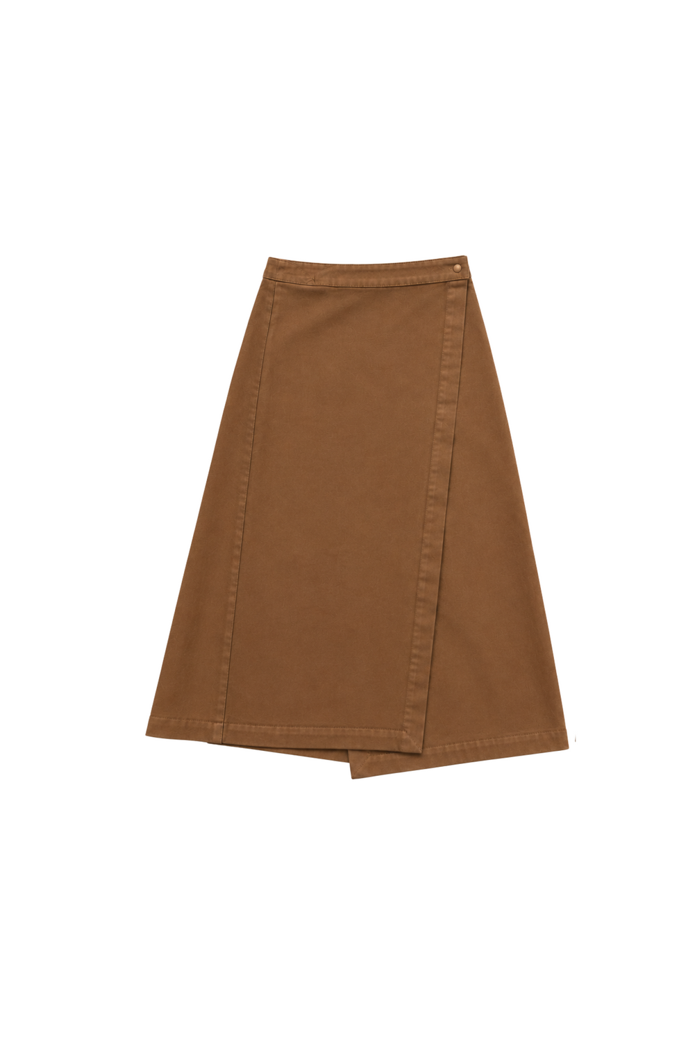 CHESTNUT BROWN CANVAS WRAP SKIRT