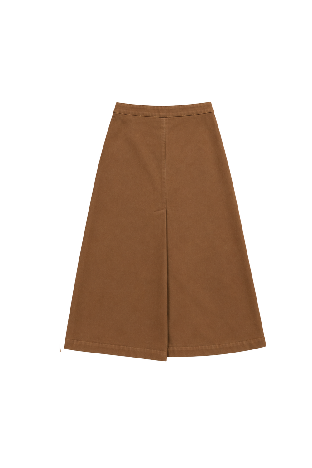 CHESTNUT BROWN CANVAS WRAP SKIRT
