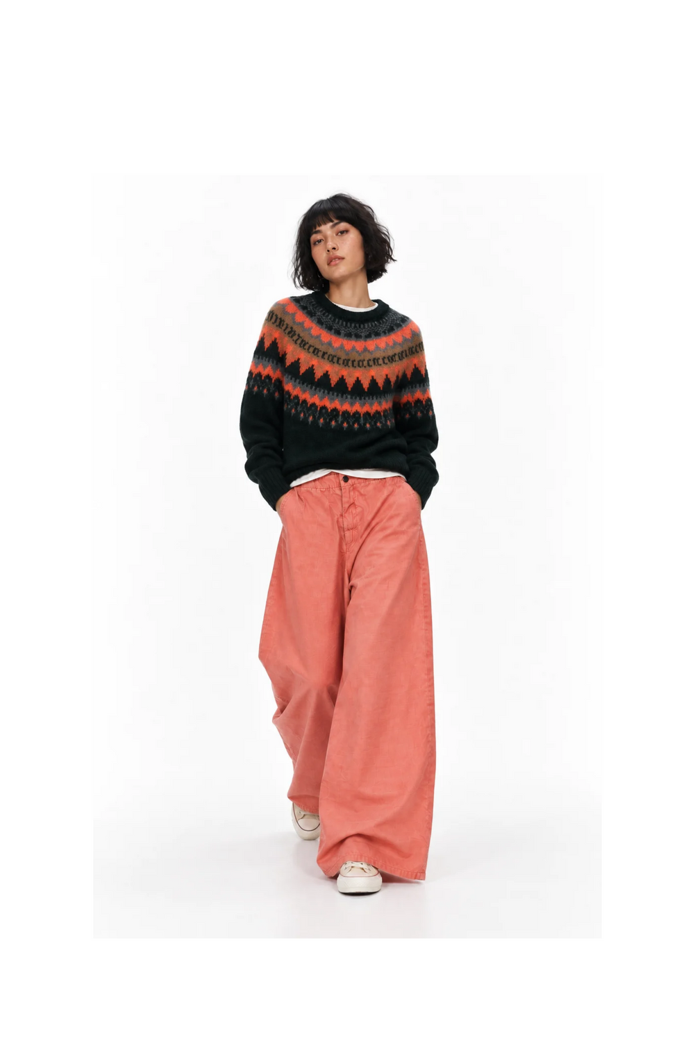 CAROL CORDUROY ORANGE Trousers by Clan Upstairs Private Label