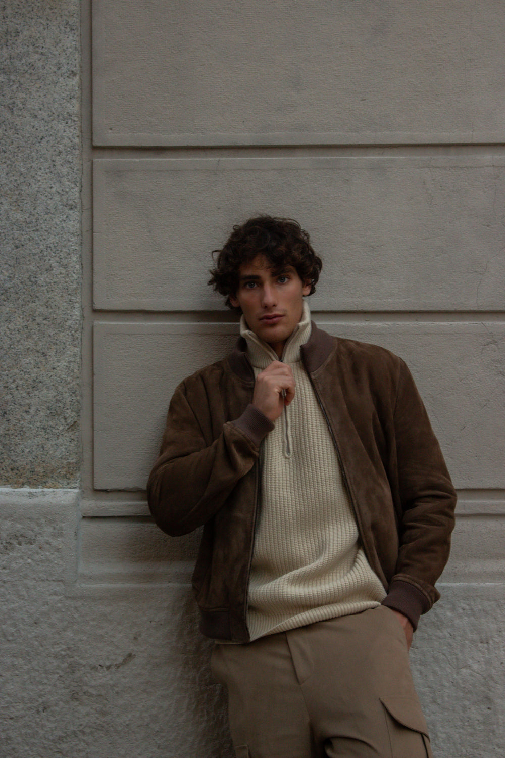 MAGLIA COLLO ZIP SAND by Clan Upstairs Private Label