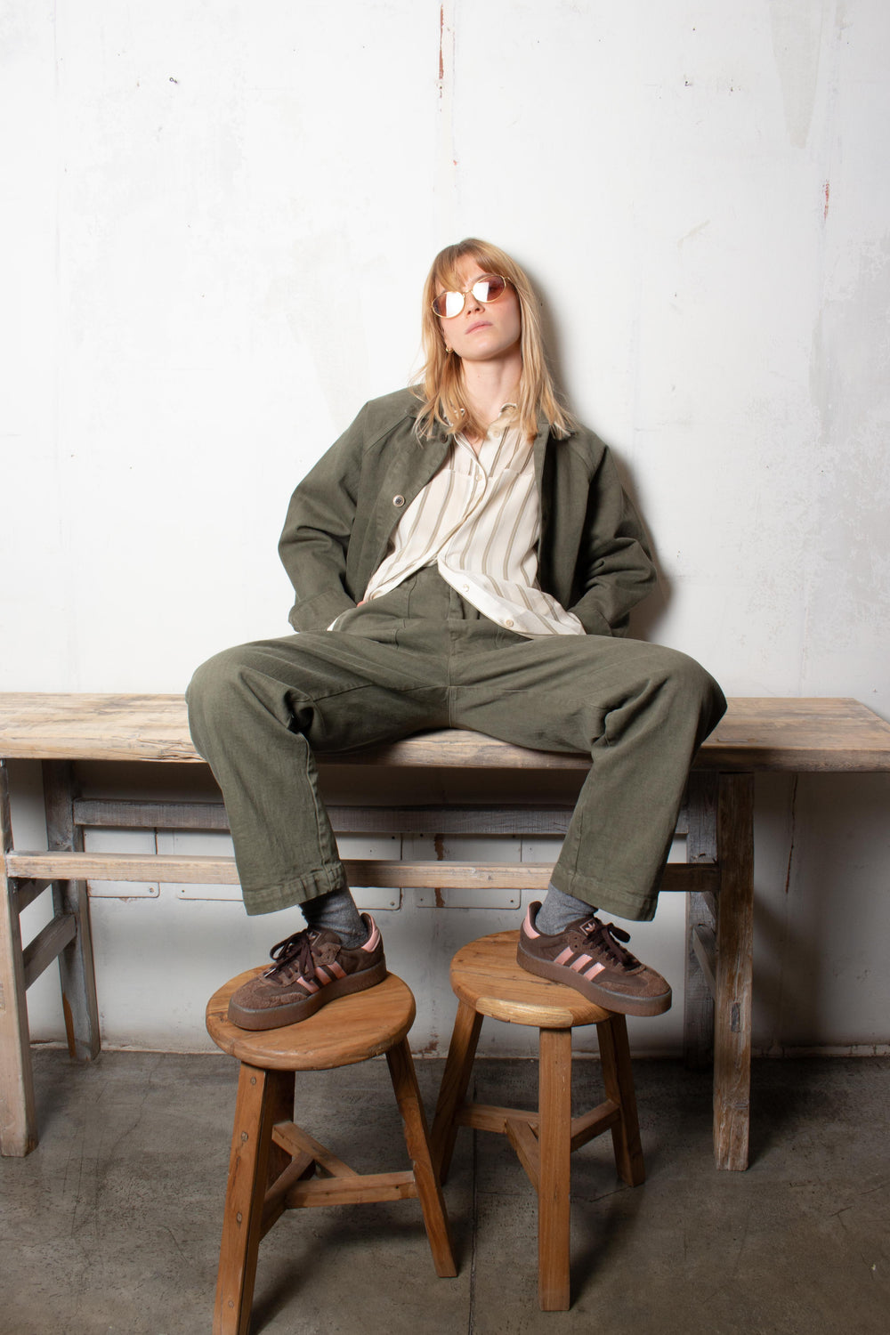 EMIL DENIM VERDE Trousers by Clan Upstairs Private Label