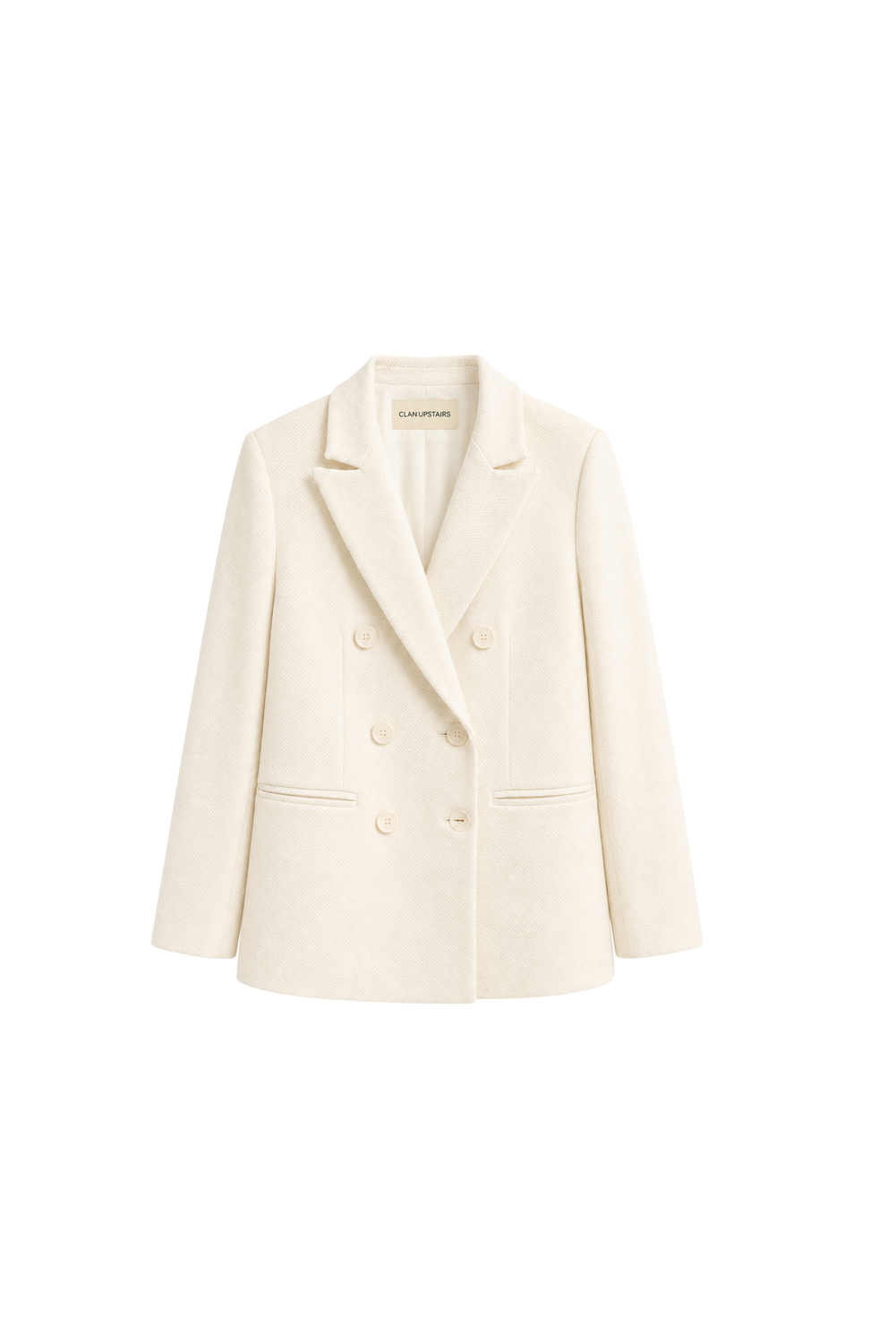 AMELIA DOUBLE BREASTED BLAZER WHITE by Clan Upstairs Private Label