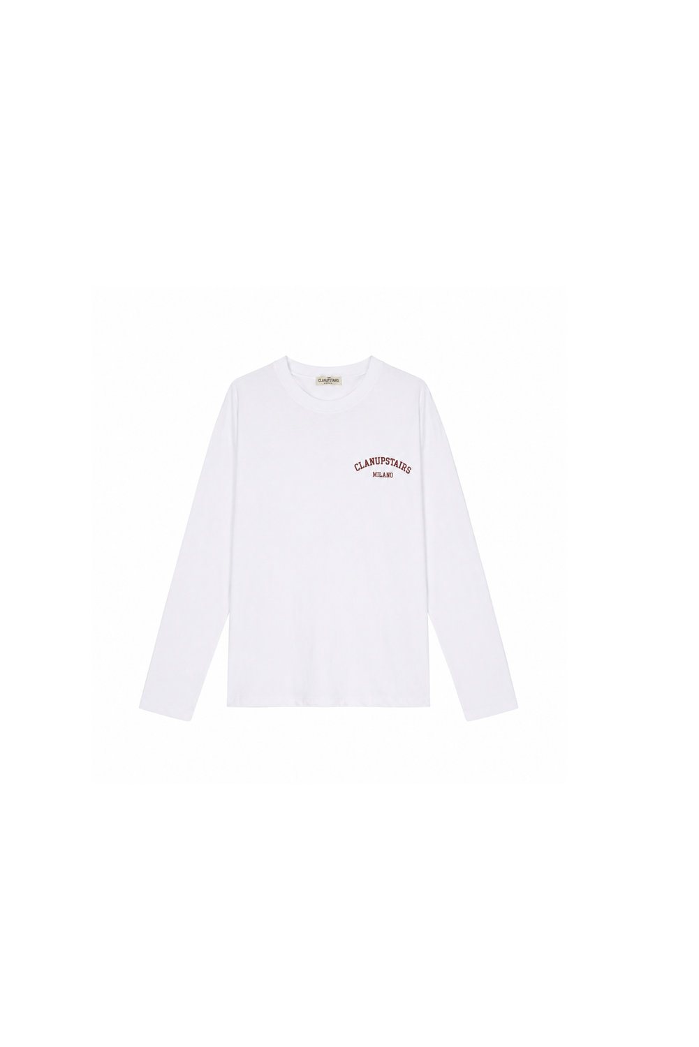 LONG SLEEVE T-SHIRT RED LOGO BIANCO by Clan Upstairs Private Label