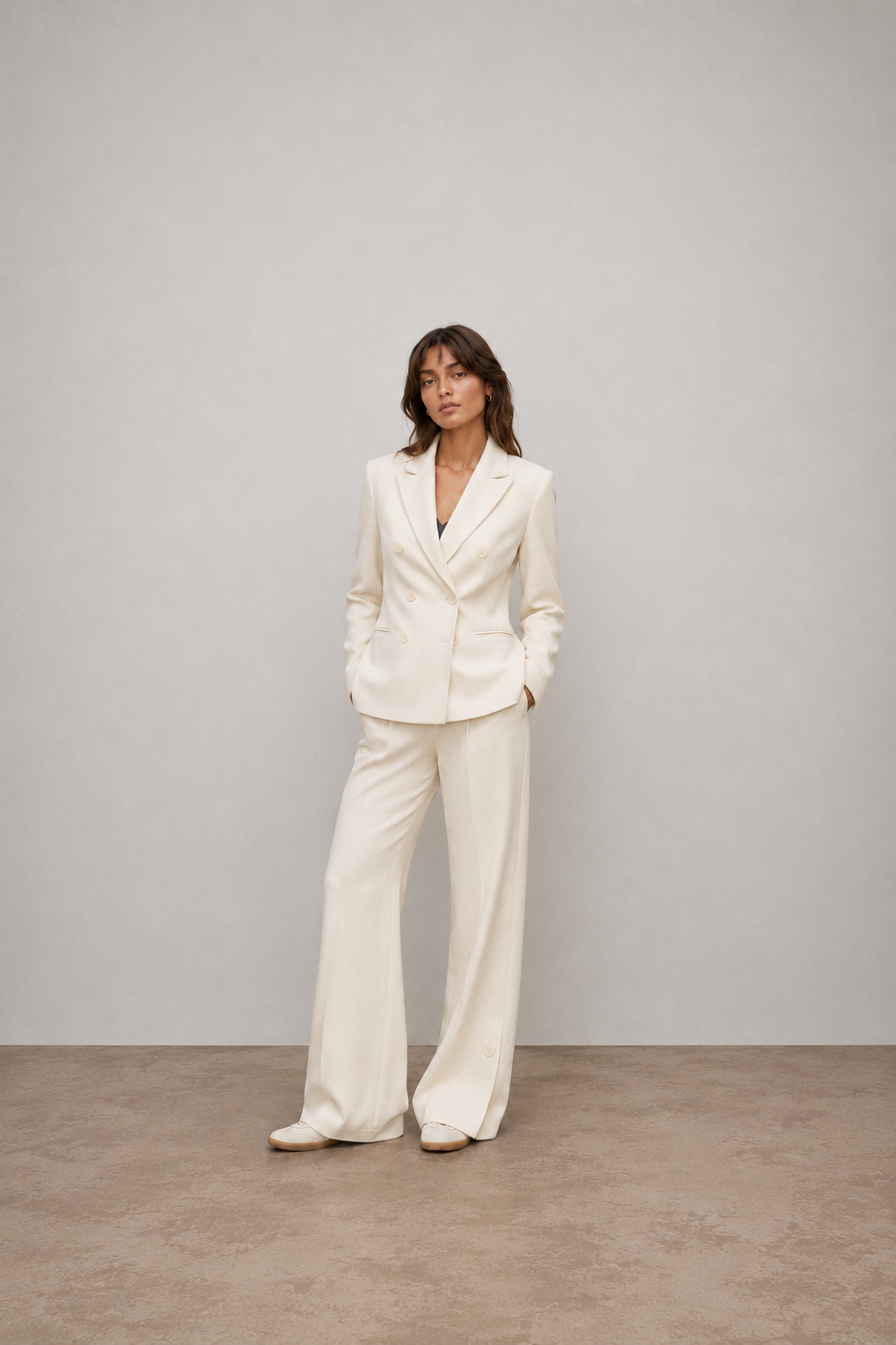 AMELIA DOUBLE BREASTED BLAZER WHITE by Clan Upstairs Private Label